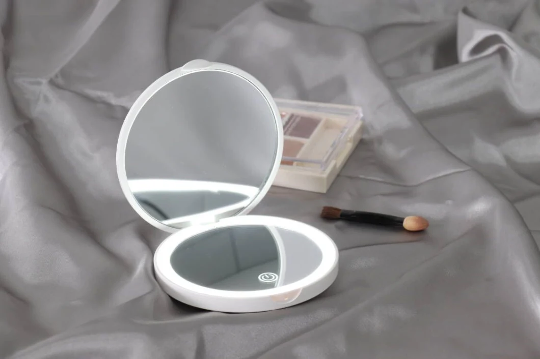 Pocket Compact Makeup Mirror Led Rechargeable Mini Travel Magnifying Portable Cosmetic Purse Mirror