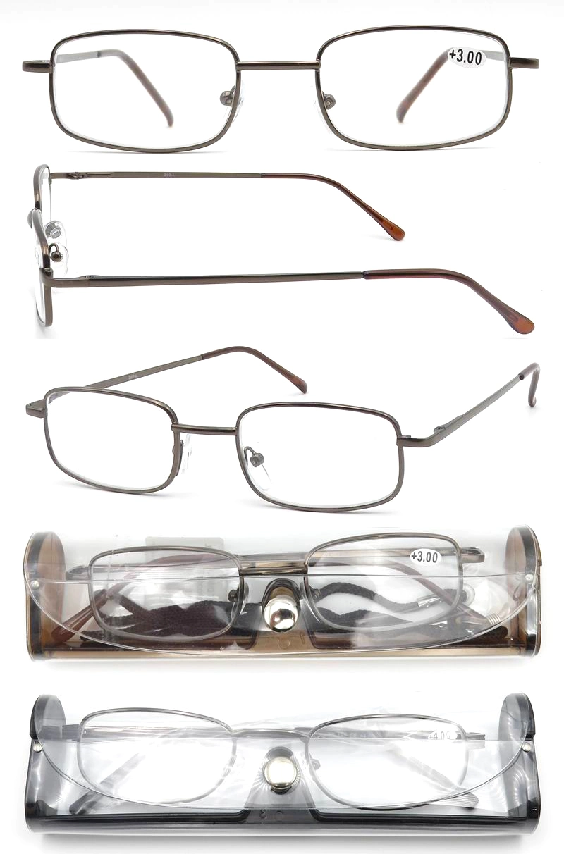 Factory Wholesale Hot Selling Metal Frame Spring Reading Glasses with Custom Logo