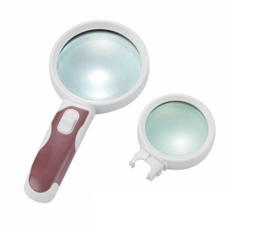 Interchangeable 2.5X/5X Handheld LED Magnifier Magnifying Glass (BM-BG2012)