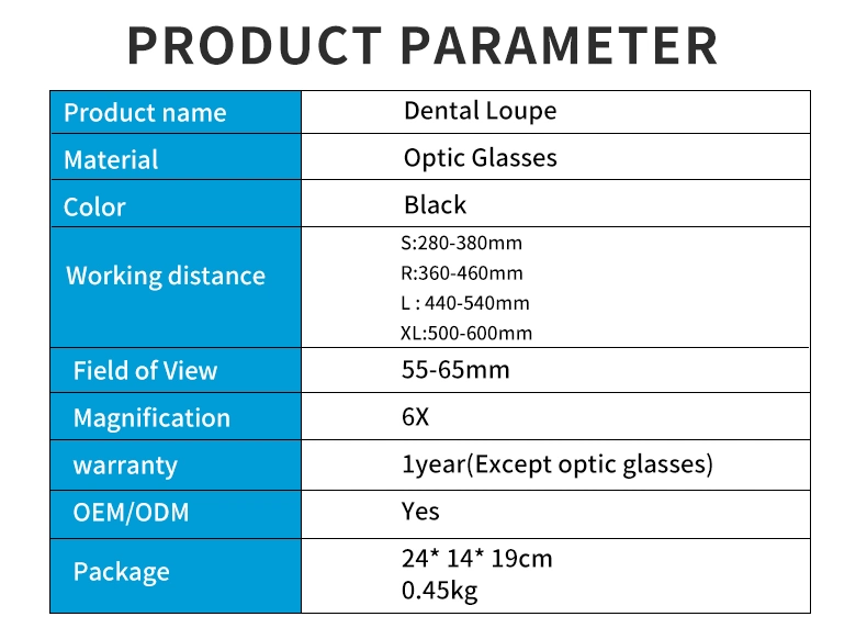 6X Dental Optical Magnifier Dental Loups Oral Surgical Loupe Binocular Magnifying Glass