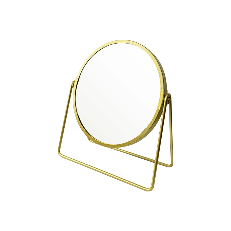 Household Steel Stand Makeup Magnifying Table Mirror Plastic Surface Galvanization Mirror Bathroom Mirror Cosmetic Mirror