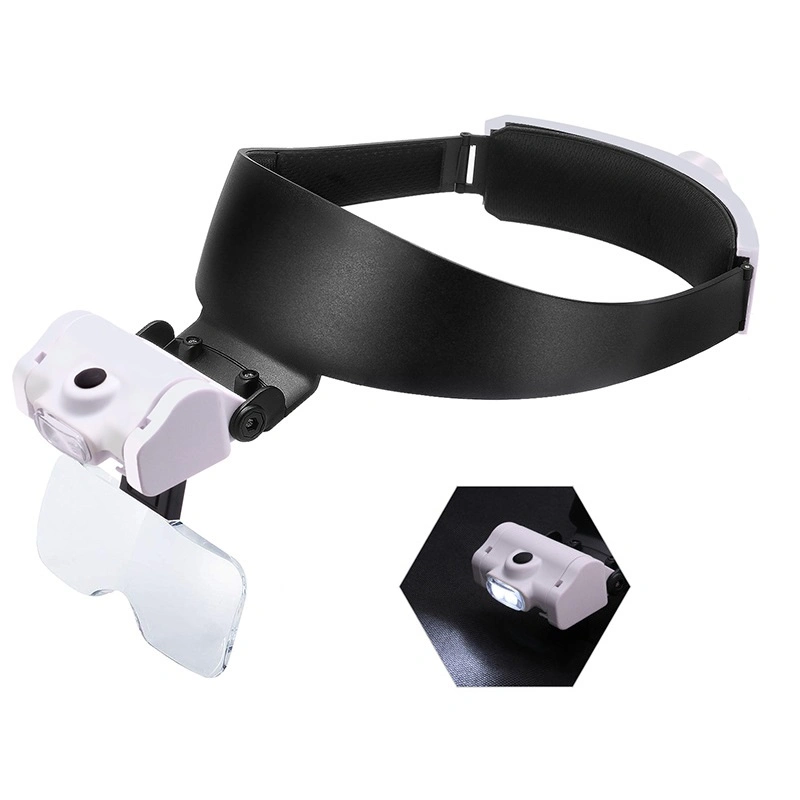 New Rechargeable High Quality LED Headband Magnifier Helmet Magnifying Glass with LED Light