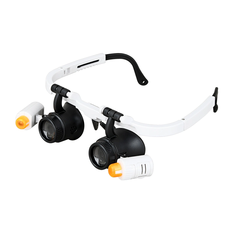 Magnifier 6X 10X 25X LED Illumination Double Eyes Jewelry Magnifying Loupe Eyeglass Repair Tools (BM-MG3033)