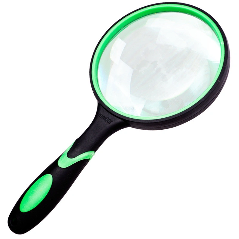 Handheld Simple Shatterproof Non-Slip Rubber Handle Magnifying Glass Magnifier for Kids Reading