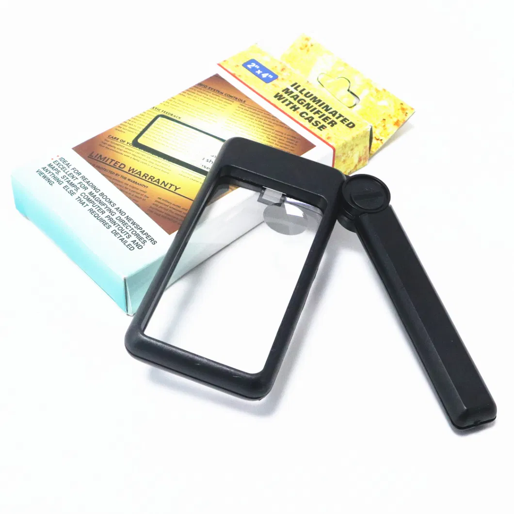 Handheld Folding Rectangular Magnifier Glass Mg84027 Portable Magnifier