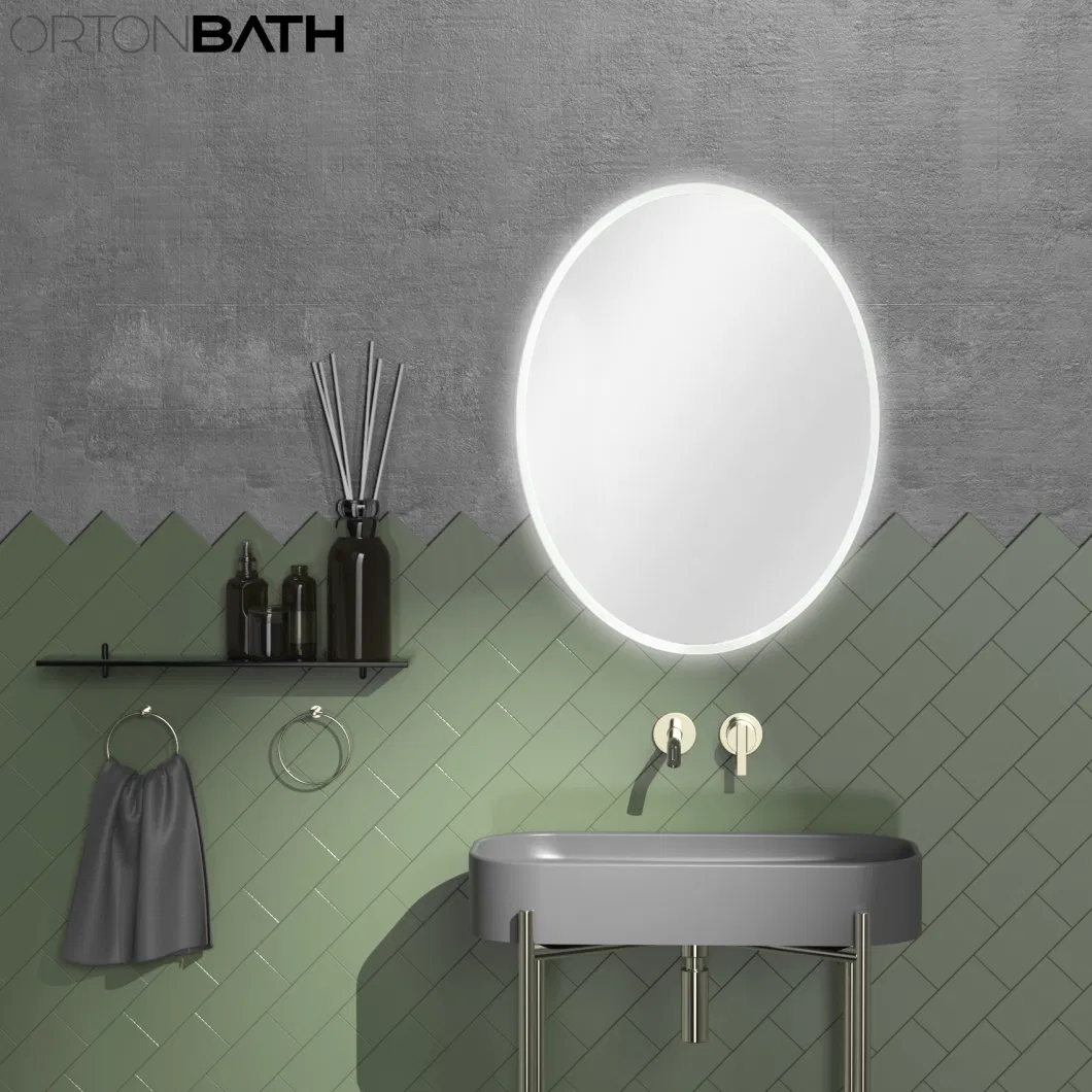 Ortonbath LED Mirror Full Length Dressing Mirror Large Rectangle Bedroom Bathroom Living Room Mirrors Dimmable Lighting, Dimming, Burst-Proof Glass, Anti-Fog