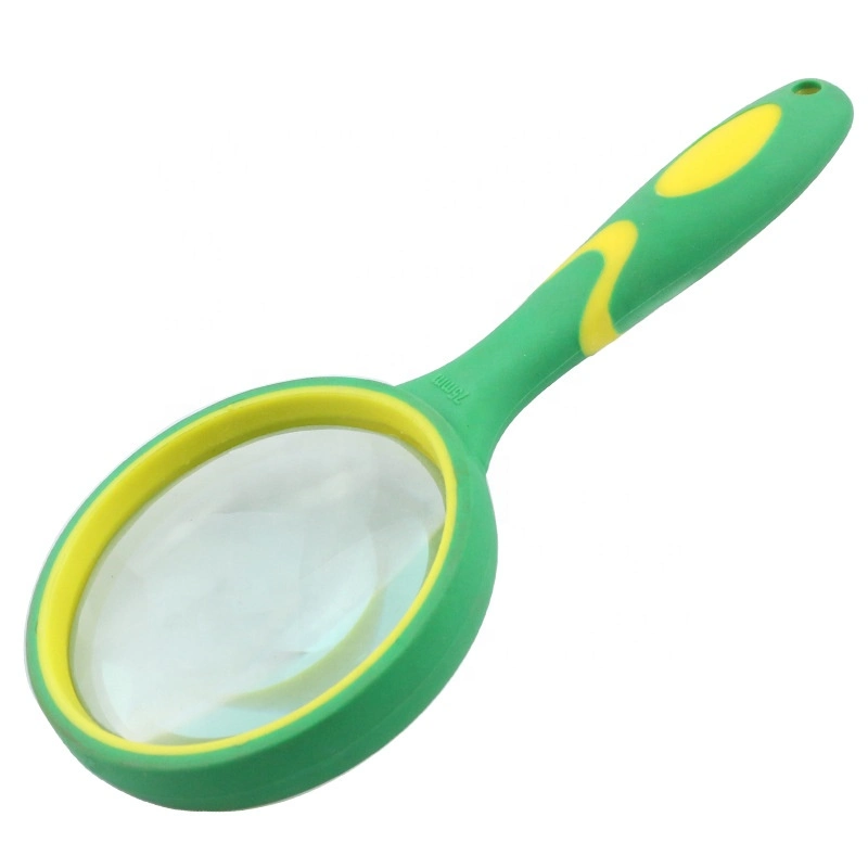 75mm Anti-Skid 10 Times Rubber Reading Magnifying Glass for Supermarket