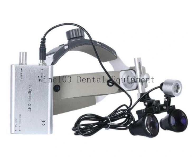 Dental LED Headlight Lamp 3.5X Binocular Loupe Magnifier Glasses 420mm