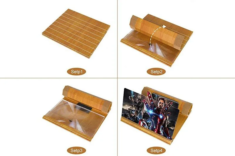 Wood Grain Foldable Mobile Phone Screen Amplifier