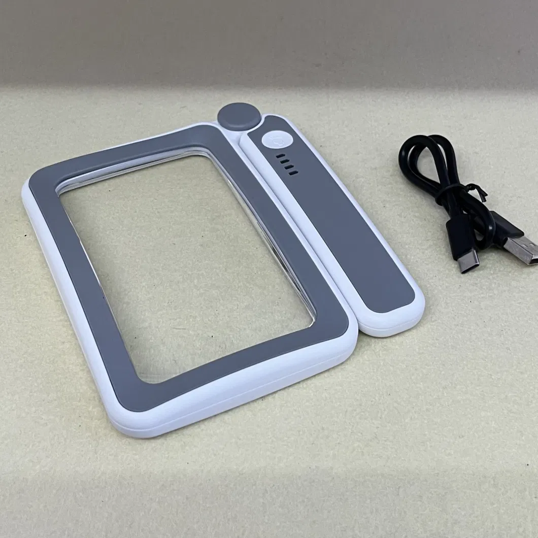 Handheld Folding 10LED Square Magnifying Glass