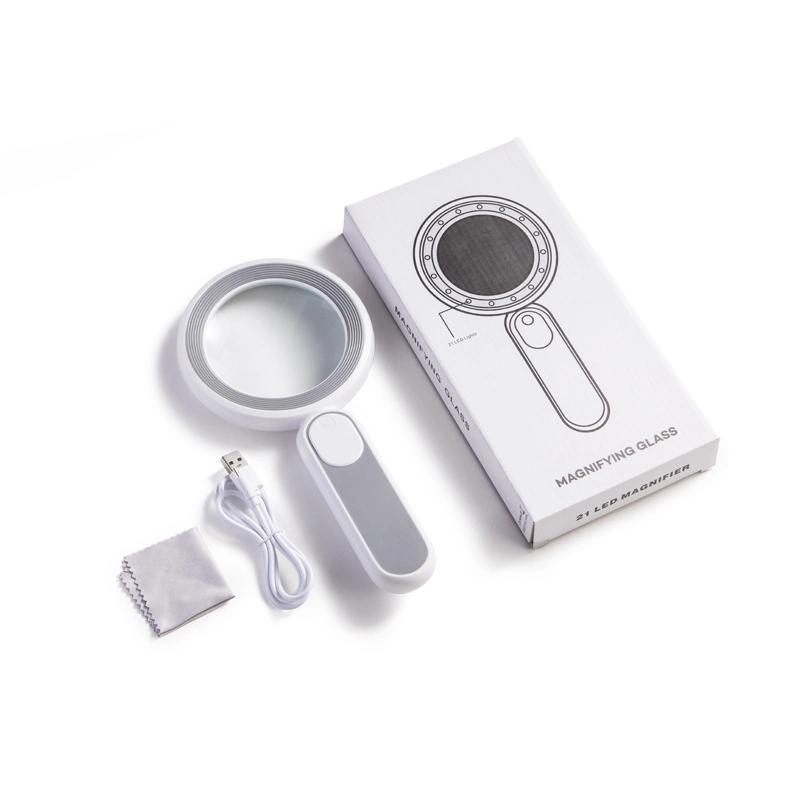 21 LED Handheld Magnifier Reading Lens Magnifying Glass