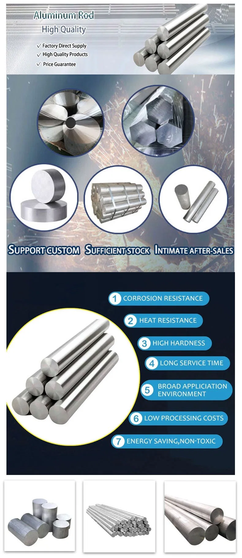 Top Quality Aluminum Round Rod Bar 10mm-100mm in Diameter 2A12 Aluminium Round Bar