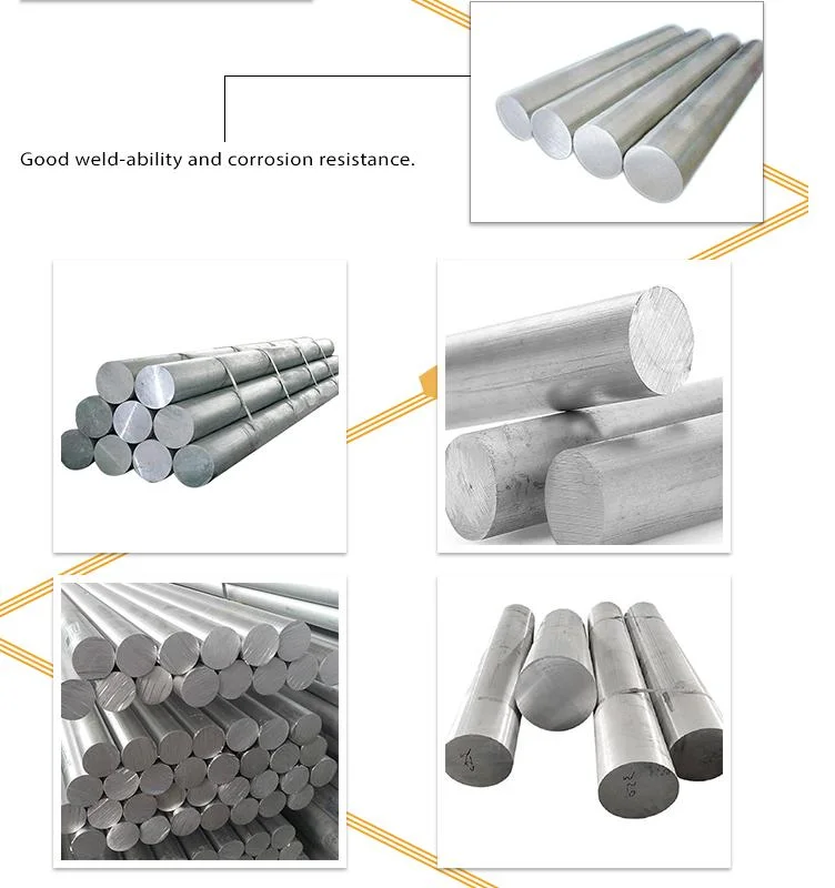 High Quality Cold Drawn Aluminum Rod 1060 2024 5052 6061 6063 6082 7075 T5 T6 T651 Aluminum Alloy Billet Round Bar