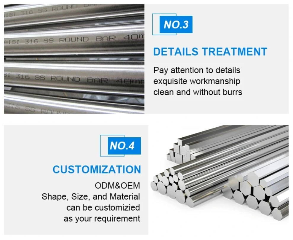 Hot-Selling ASTM ASME 201 303 303cu 304 304L 304f 316 316L 310S 321 2205 Thickness 0.1-6mm Cold Rolled Stainless Steel Round Square Angle Flat Hexagonal Bar Rod