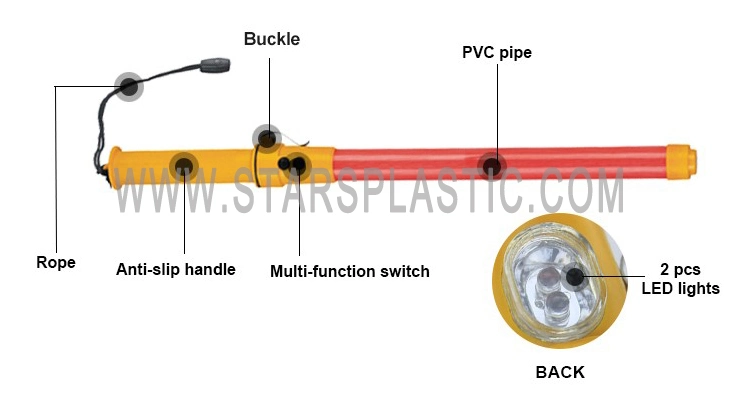 Marshalling Batons Flash Police Short LED Traffic Baton Light Safety Battery Harsh Warning Function Traffic Control Wand (ST-700RAA series)