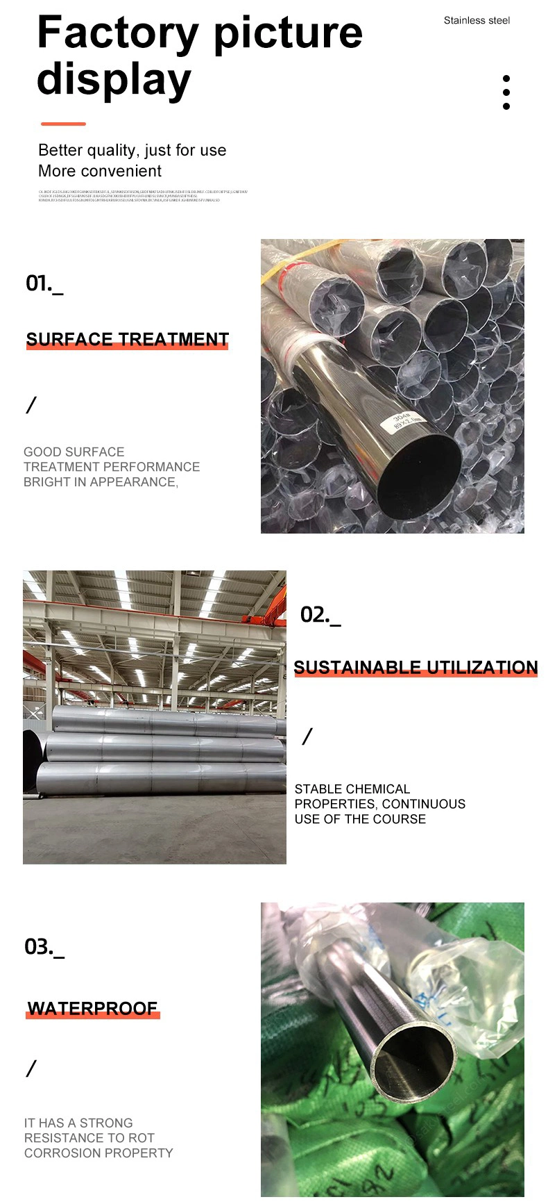 ASTM AISI ISO Hot Cold Rolled 201 202 304 316 410 420 430 Round Tube Polished Precision Line Seamless Galvanized/Stainless Steel Pipe Industry for Construction