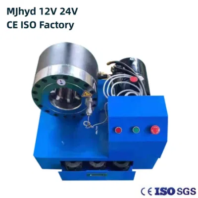  Good Quality CE 12V DC Battery Powered Rubber Pipe Hose Press Tool 12V 24V 1/4-2inch 4sp Electric Hydraulic Hose Fitting Crimper Machine