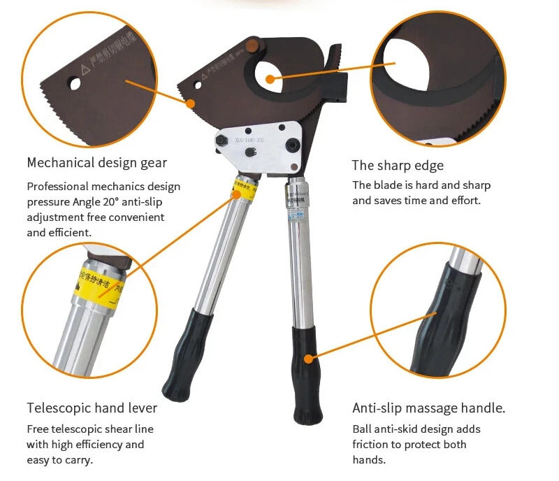 Hand Powered Hydraulic Ratchet Cable Cutter Manual Portable Cutting Tool