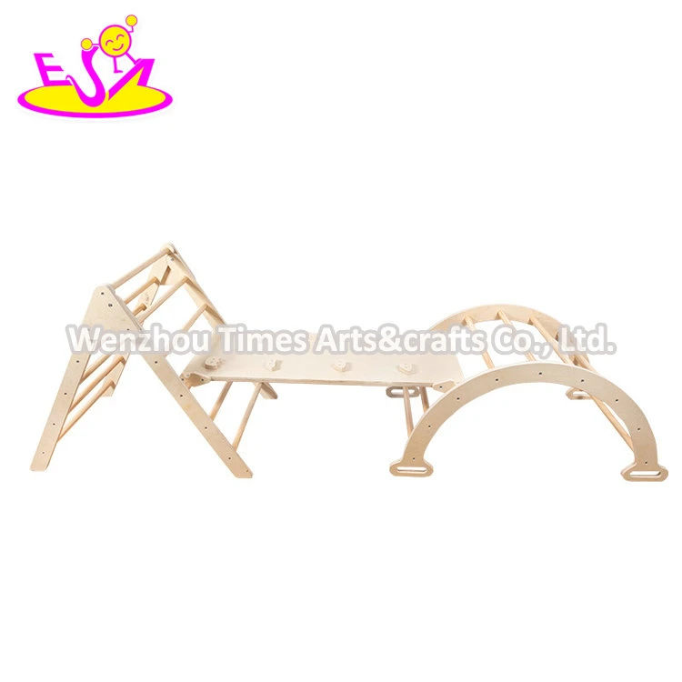 Indoor Playground Wooden Climbing Triangle Set with Ladder W01f050