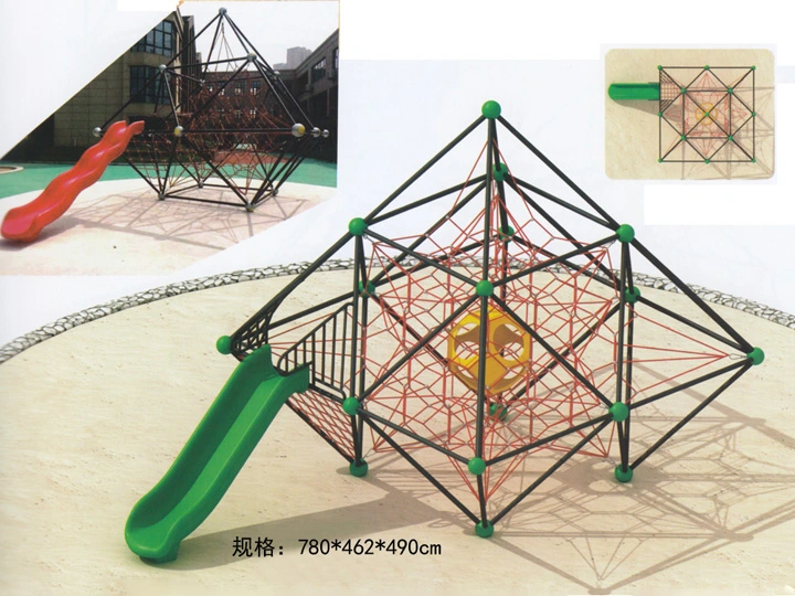 Large Size Outdoor Steel Climbing Frame with Slide for Children