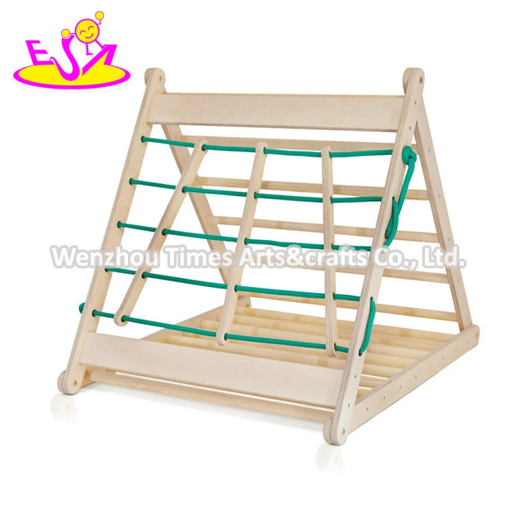 Indoor Playground Wooden Climbing Triangle Set with Ladder W01f050