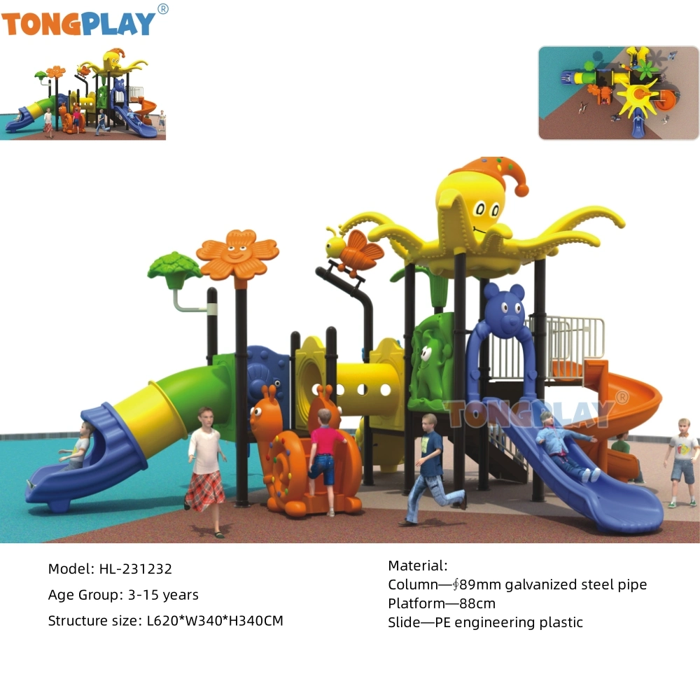 Children&prime;s Outdoor Climbing Structures China Plastic Commercial Slide Kids Outdoor Playground Slide