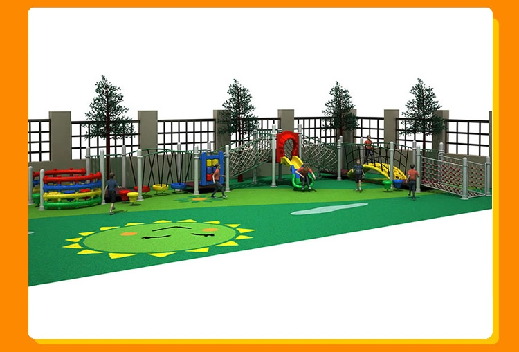 Outdoor Playground Kids Play Set Climbing Rope Net Bridge Plastic Slide