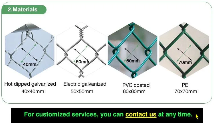 9 Gauge 3.0mm Galvanized Chain Link Fence Diamond Wire Mesh Fence Cyclone Chain Link Mesh Fencing