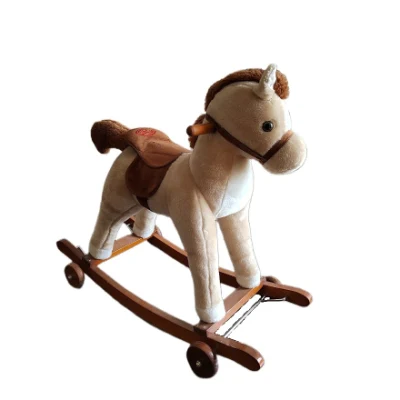 Paseo a medida en Plush Trojan niños bebé caballo de madera Silla Toy
