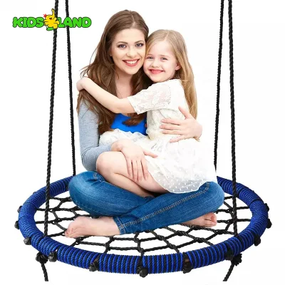 Patio para niños Jardín interior exterior Patio Hammock Tree Platform Nest Giro Web de araña de cuerda redonda
