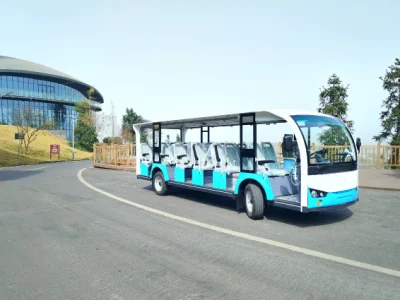 Espacioso y cómodo 23 personas autobús turístico eléctrico estable larga duración 220V 30km/H Azul de alta calidad