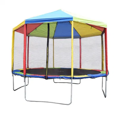 Adultos y niños profesionales al aire libre Jumping Round trampolín con carpa