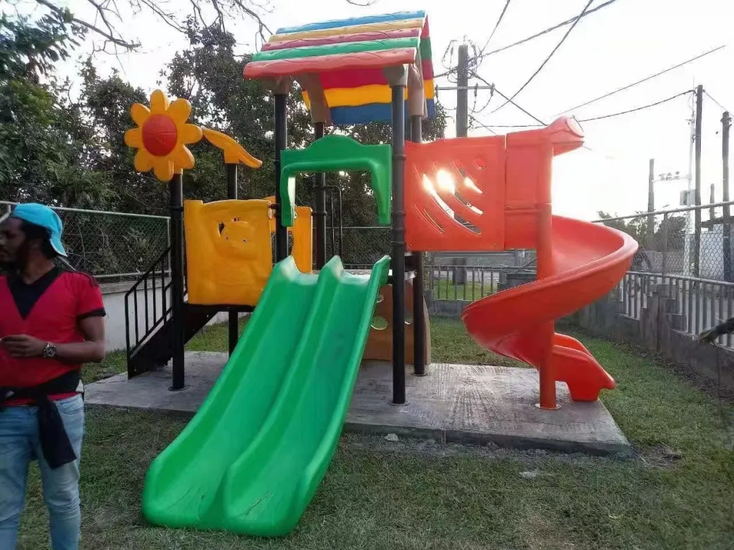 Plastic Backyard Playground Equipment Outdoor Kids Slide and Swing