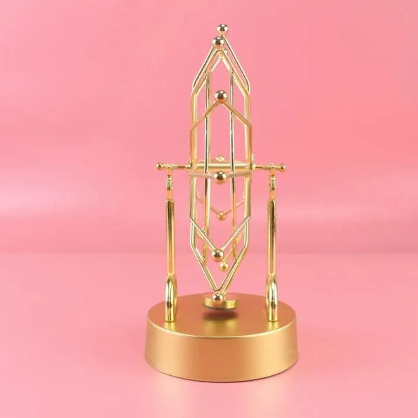 Gold Metal Ferris Wheel Perpetual Motion Ornament Creative Magnetic Swing Device Pendulum