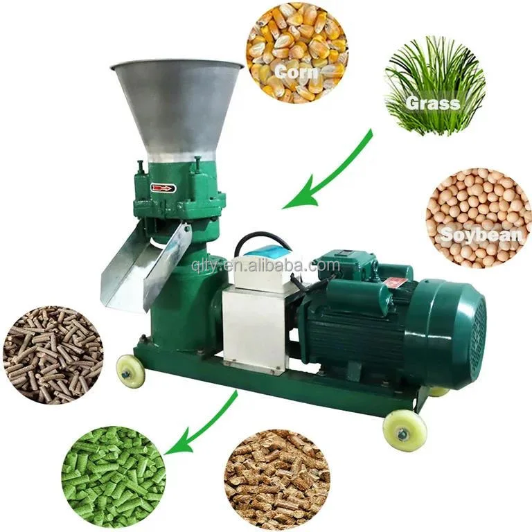 Plastic Wood Pellet Mill Granulator Animal Four Rollers