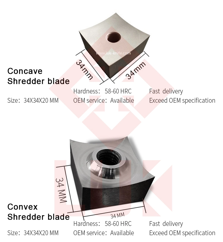 34X34mm M12 Gala Knife Gala Knife Granulator Parts