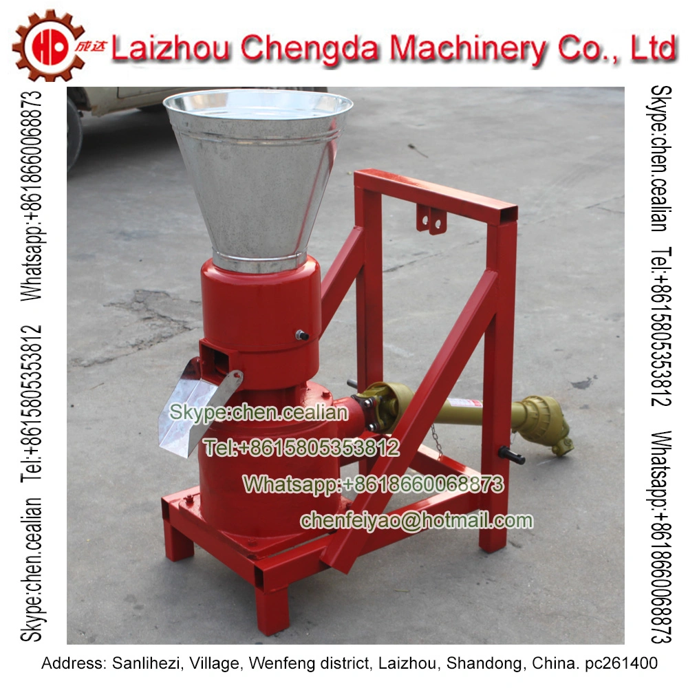 Pto Flat Die Biomass Wood Sawdust Pellet Mill