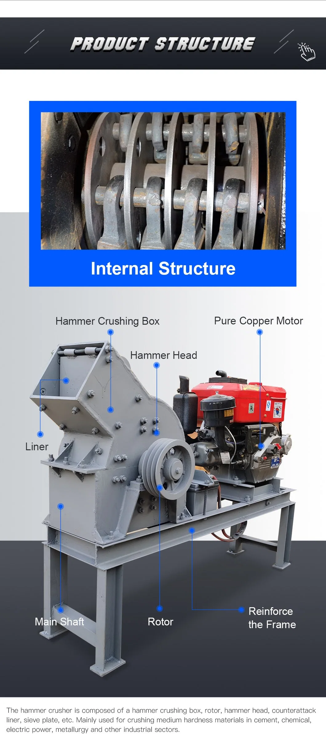 Chinese Suppliers Rock Small Hammer Mill Hammer Crusher Crusher Hammer Crusher, Hammer Mill, Grinding