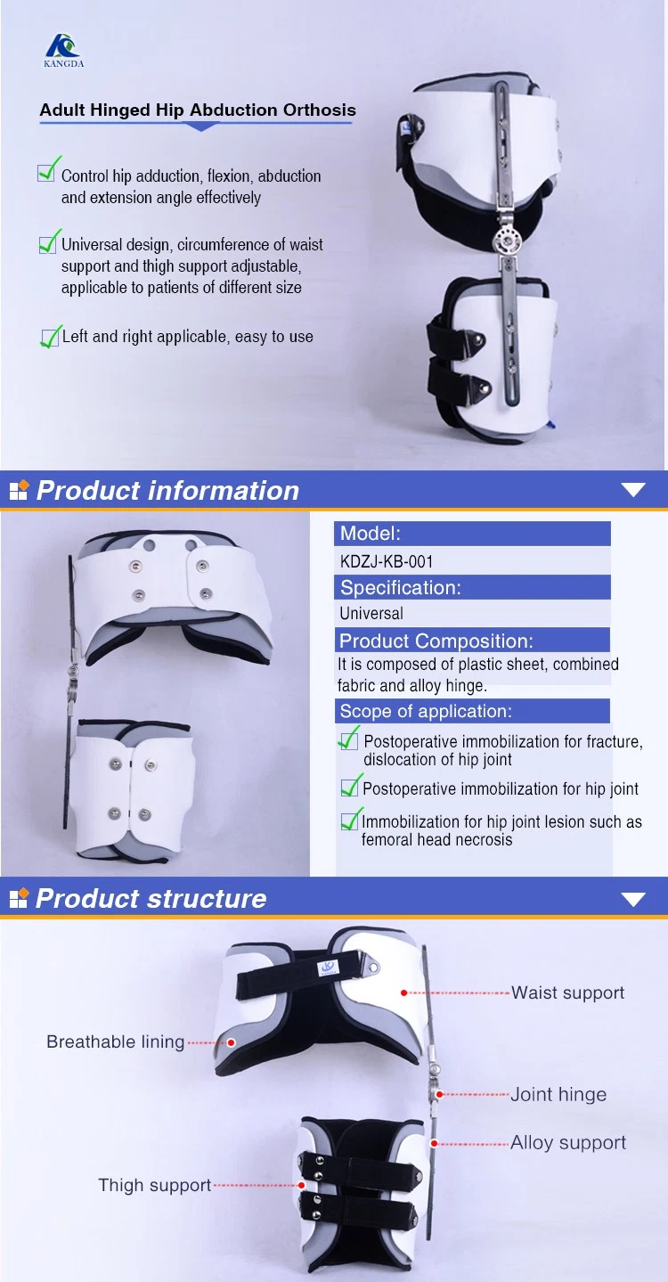 Hinged Hip Abduction Brace Good Strength and Light Weight