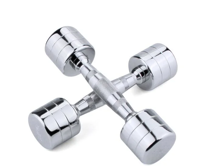 China Professional Gym Equipment Free Weight Fixed Electroplating Hard Chrome Dumbbell