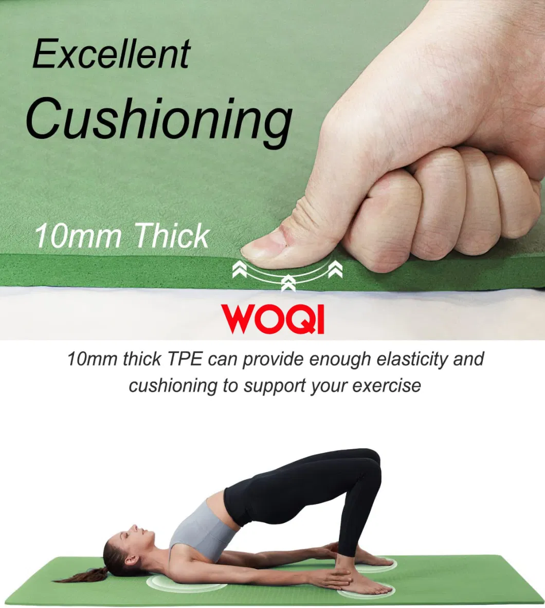 Woqi Environmentally Friendly Biodegradable High-Performance Grip PU Corrugated Surface Yoga Pilates Mat Fitness Mat