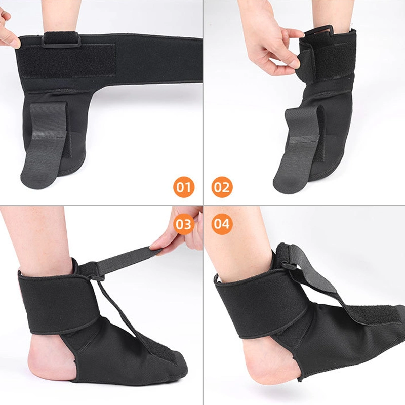 2021 New Upgraded Adjustable Ankle Foot Black Night Splint for Plantar Fascitis