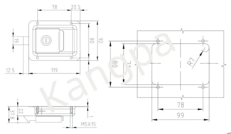 Carbon Steel Silent Diesel Generator Canopy Door Handle