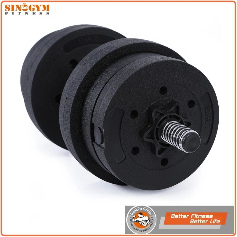 Black Plastic Cement Dumbbell Weight Plate