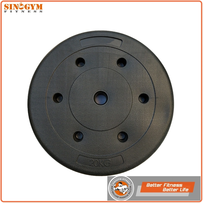 Black Plastic Cement Dumbbell Weight Plate