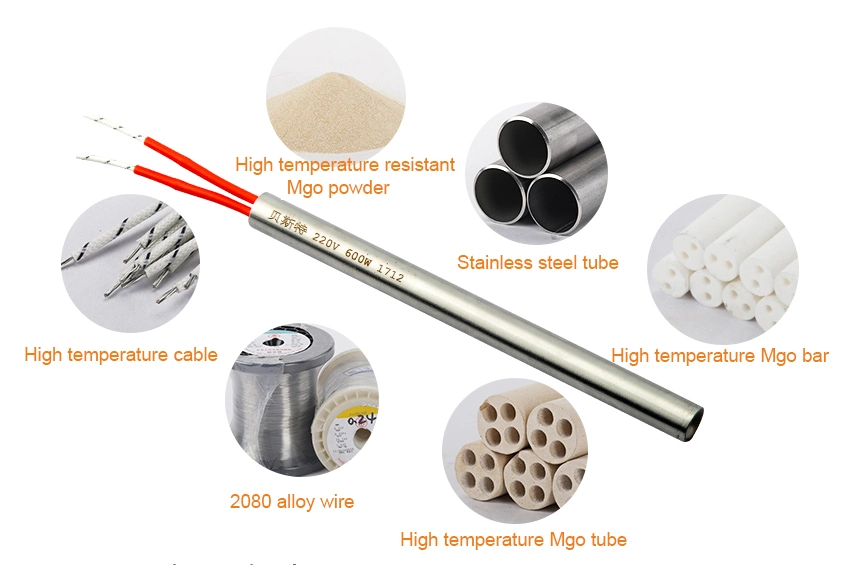 Stainless Steel Industrial Electrical Resistance 230V 300W Air Cartridge Heater Tube for Mold Heating