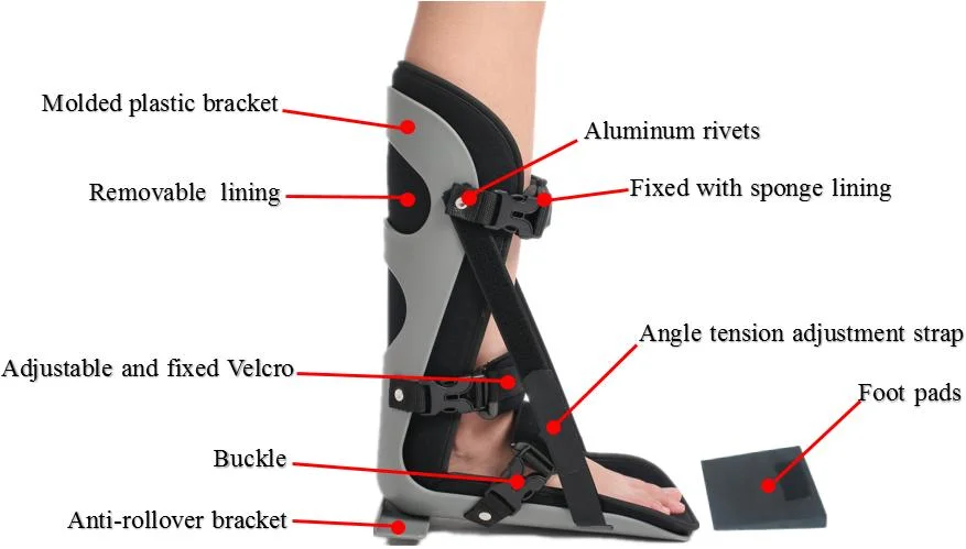 Medical Adjustable Night Splint Drop Foot Orthosis Plantar Fasciitis Foot Ankle Brace Night Splint Ankle Splints