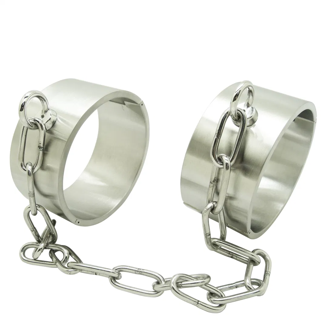 Heavy Duty Brushed Stainless Steel Lockable Slave Wrist Ankle Cuffs Fetish Wear