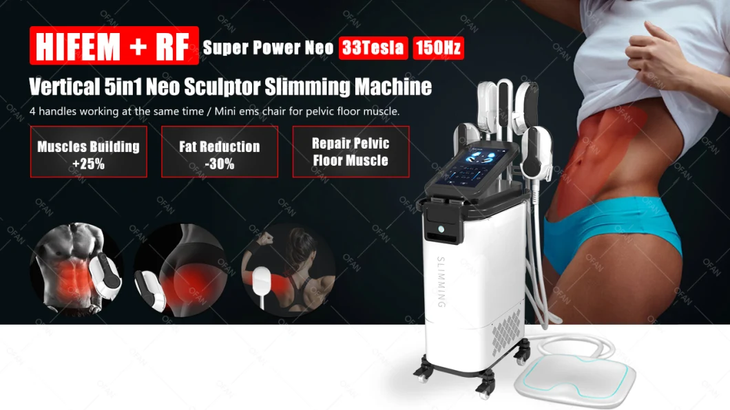 Ofan Hot Sale Muscle Building Machines Estimulador Muscular EMS Neo Machine a Sculpter EMS Neo 5 Handles