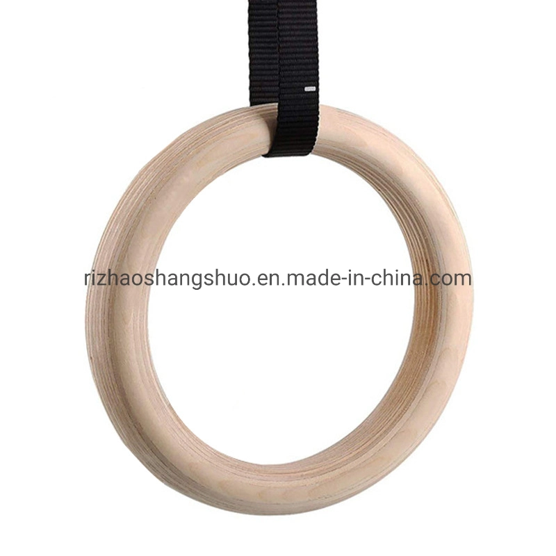 2022 High Quality Wood Adjustable Straps Pull Gym Gymnastic Rings